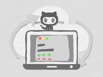 Pull Request Paper Cutout Animation cutout git github octocat