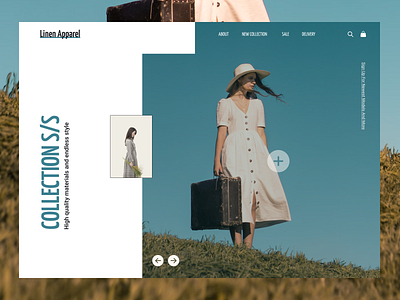 Linen Apparel branding design fashion shot ui web design