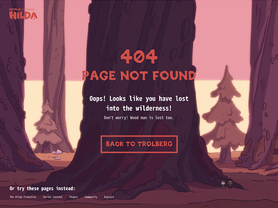 404 page - Hilda the series 404 404 error 404page daily ui dailyui dailyuichallenge hilda hildatheseries netflixoriginalhilda uidesign uxdesign