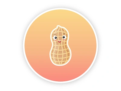 Peanut cartoon character cute design flat gradient icon illustration turnip vector