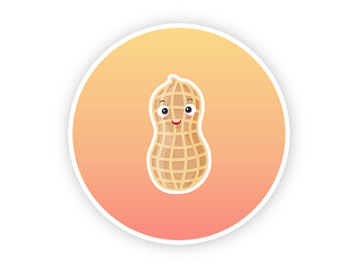 Peanut cartoon character cute design flat gradient icon illustration turnip vector