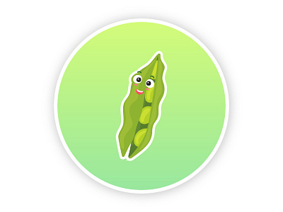 Beans cartoon character cute design flat gradient icon illustration turnip vector