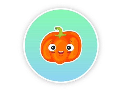 Pumpkin cartoon character cute design flat gradient icon illustration turnip vector