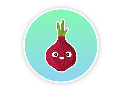 Onion cartoon character cute design flat gradient icon illustration turnip vector
