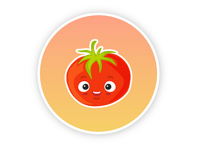 Tomato cartoon character cute design flat gradient icon illustration tomato vector
