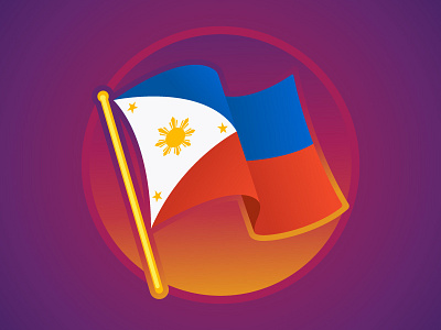 Philippine Flag design flag flat gradient illustration philippines symbol vector