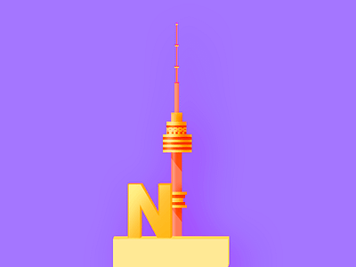 N Seoul Tower building illustration