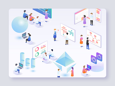 Illustration sample gradient illustration isometric ui ux