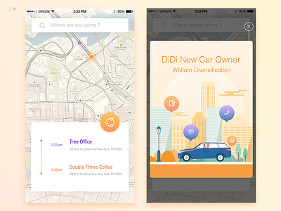2♥——Taxi system illustration app car destination didi illustration taxi ui