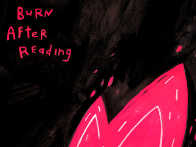 Burn After Reading film gouache painting poster type