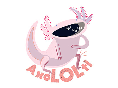 AxoLOLtl axolotl design digital funny humor illustrator pun shirt t shirt