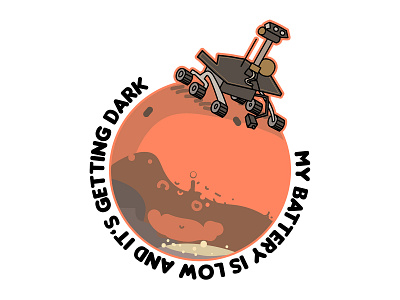 oppy design digital illustration mars opportunity rover shirt space vector