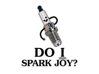 spark joy cute design digital funny humor illustration pop culture pun shirt vector