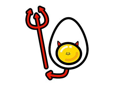 devil cute design digital egg funny humor illustration pun shirt vector