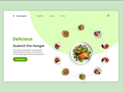 Food Search Landing Page graphic design landing ui ux website