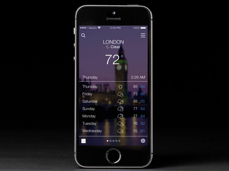 Daily UI Day 037 | Weather App