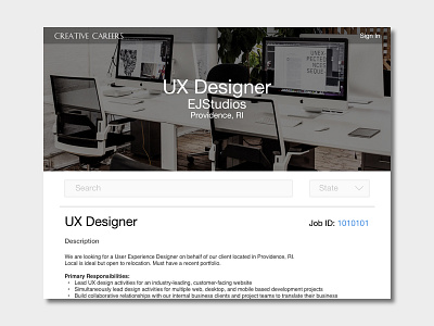 Daily UI Day 050 | Job Listing daily ui daily ui day 050 job listing sketch ui web design