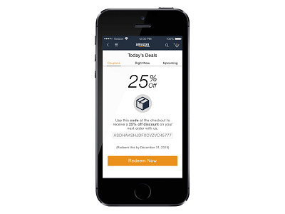 Daily UI Day 061 | Redeem Coupon amazon daily ui daily ui day 061 mobile design redeem coupon sketch ui