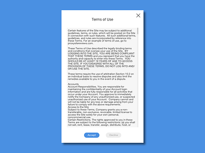 Daily UI Day 89 | Term Of Use