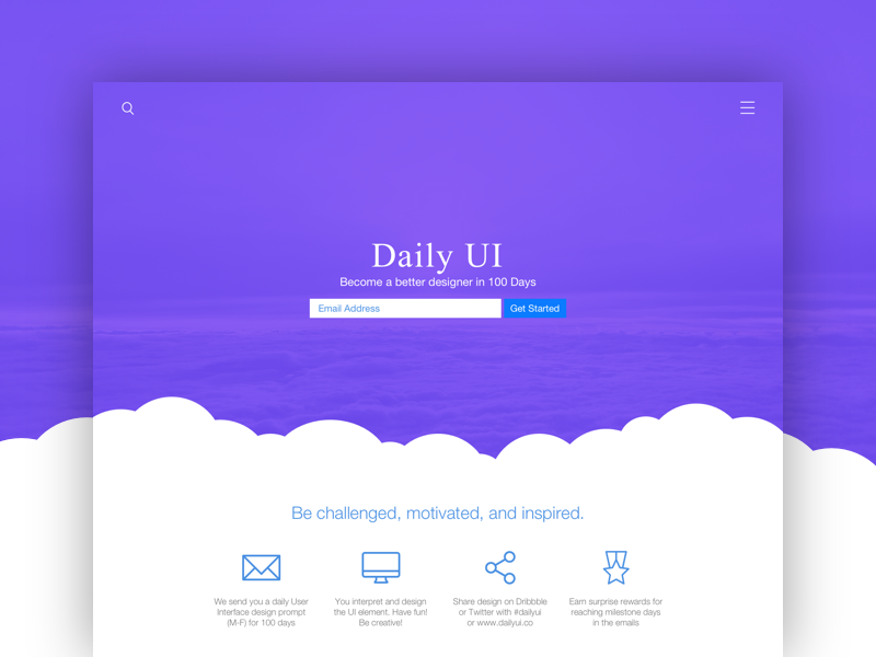 Daily UI Day 100 | Daily UI Landing Page by Eric Jussaume on Dribbble