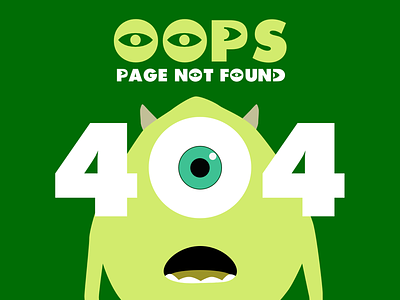 Monsters Inc 404 404 404 error mike wazowski minimalistic design monsters monsters inc page not found
