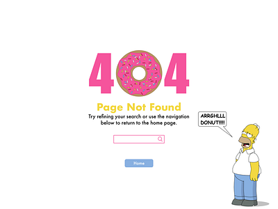Homer 404 404 404 error page 404 not found donut homer simpson