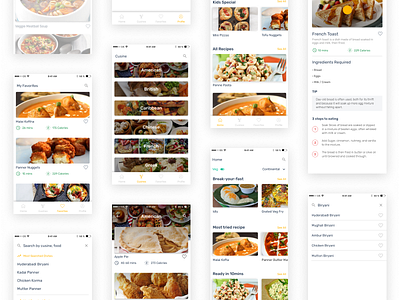 Recipe App category clean design food mobile app search ui ux. recipe app