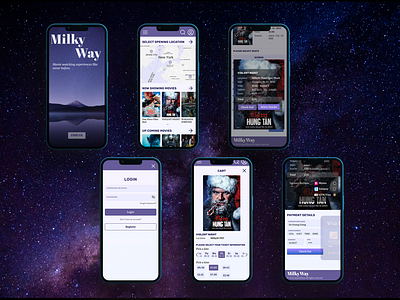 Milkyway Movie Theater Mobile App Design