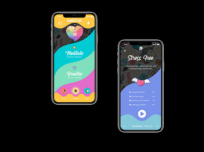 Unicorn Meditation UI Design Mobile App app design ui