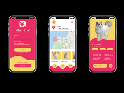 Kitsy Hotel UI Design Mobile App app design ui