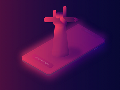 Isometric Illustration contact contact gradient hand illustration isometric phone ready for hire