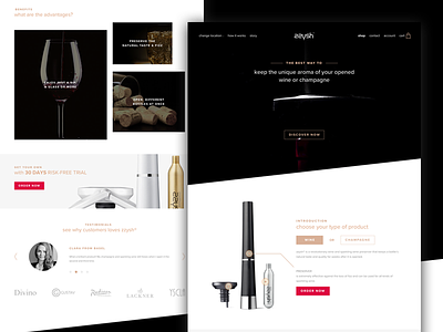 Zzysh shop redesign concept black and white cart champagne ecommerce redesign web design