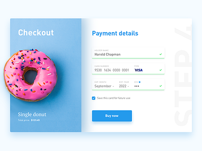 Credit card checkout - daily UI blue checkout credit card daily ui e commerce shopping