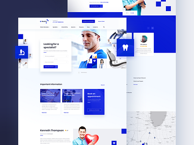 Medical Clinic — homepage blue clinic light ui medical ui ux web design