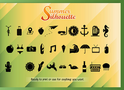 Summer Icon silhouette flatdesign icon icondesign silhouette summer summericon vector