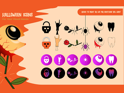 Halloween Icons Set bundle design flatdesign halloween halloweentime icon icondesign iconset illustration spooky vector