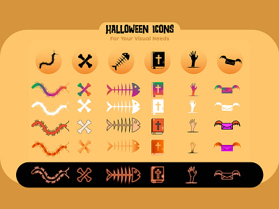 Halloween Icons Set design flatdesign graphic design halloween icon icondesign illustration sticker vector