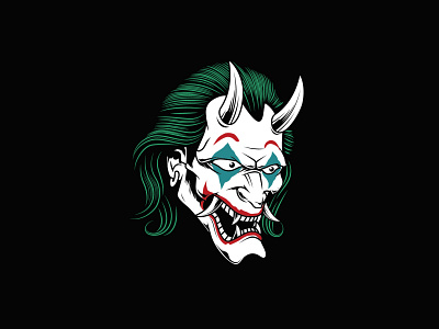 joker black clown illustration japan joker joker movie mask oni