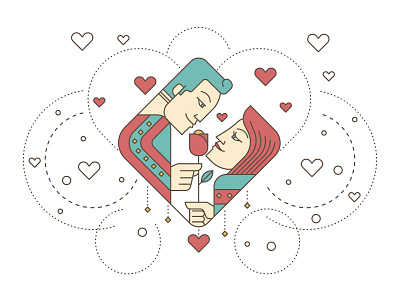 a couple couple design illustration line love man valentine vector vectorart woman