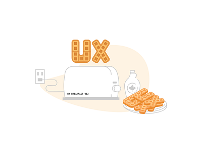 UX Waffles Still breakfast illustration illustrator simple ux waffles