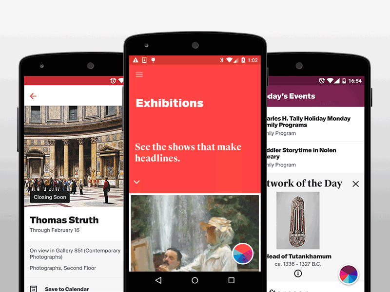 The Met Gone Material Design animation art events google material museum navigation