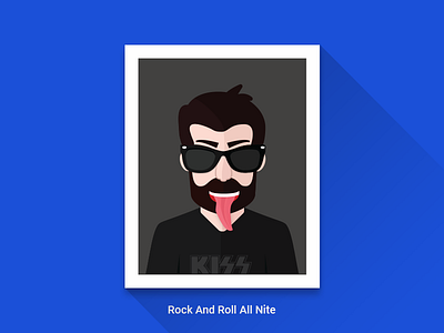 Rock And Roll All Nite - WIP avatar illustration kiss long shadow picture rock tongue wip