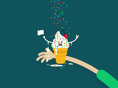 Mmmmmm...Froyo after effects cherry cone face flag froyo hands hot ice cream illustration mess sprinkles