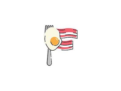 Breakfast First WIP bacon breakfast eggs f fork fu lettering wip