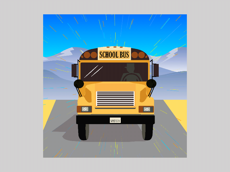 School bus 2d adobe illustrator animated gif animated illustration animation animation 2d anime studio cartoon driver gif graphic design illustration moho pro motion design motion graphics school bus