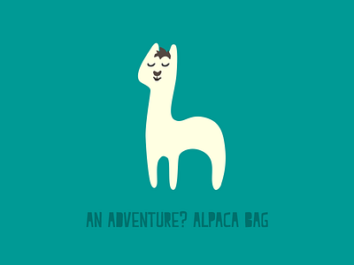 Alpaca bag adventure alpaca animal animation cartoon children cute illustration quote