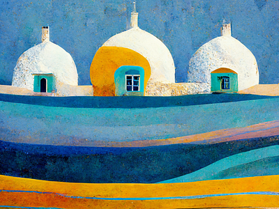 Mediterranean Domes graphic design illustration