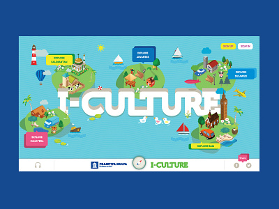 I-culture culture digital flat indonesia ui ux website