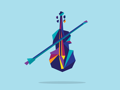 Lowpoly Violin abstract colorful geometric lowpoly musical violin