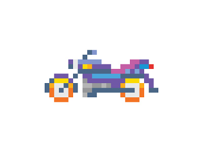 Pixelated Motorcycle 8bit bike colorful motorcycle pixel